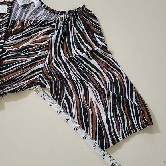 Pursuits Swirly Stripe Jersey V-neck Midi Dress - Picture 8 of 16